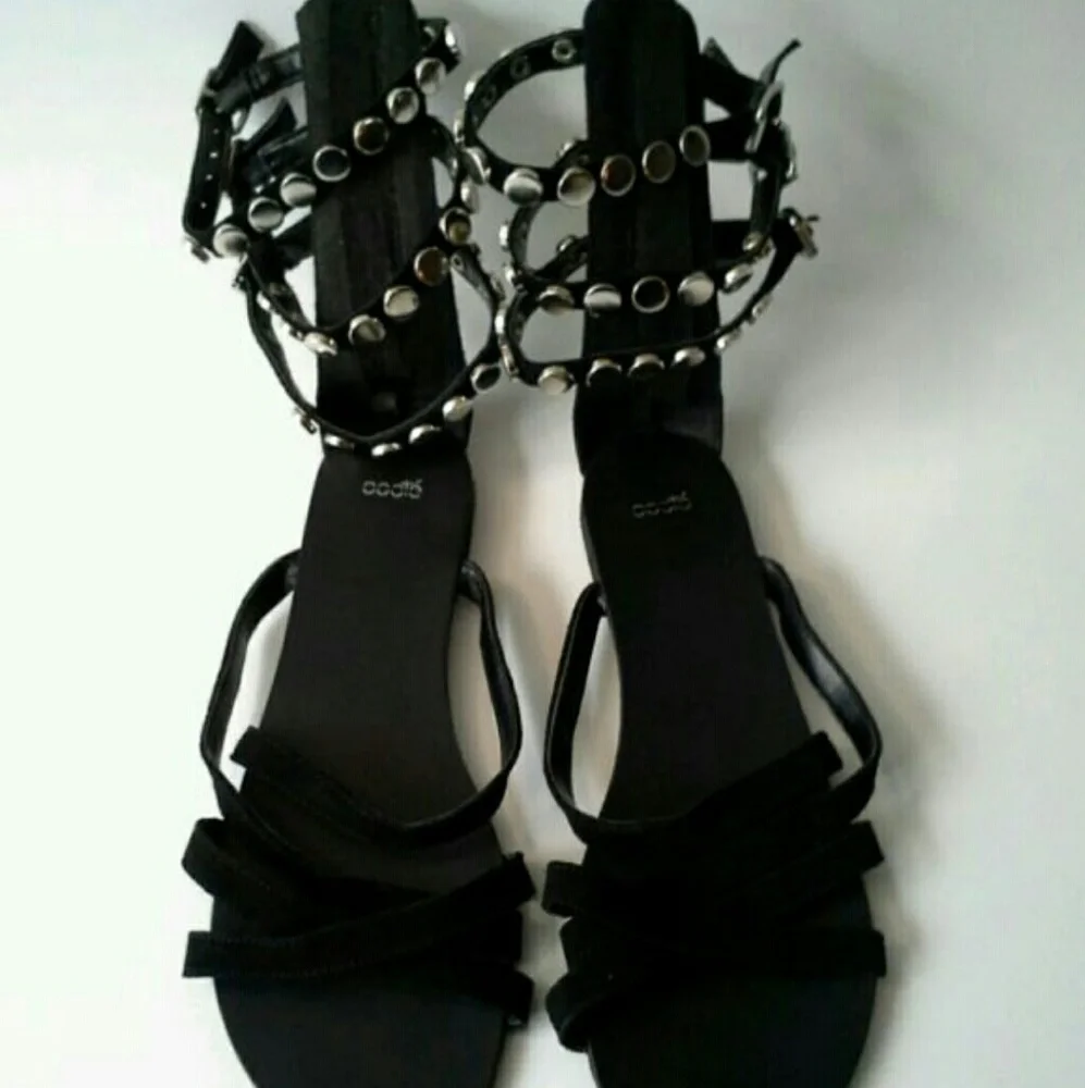 COPY Studded Suede Gladiator Sandals Quiet Luxury Boho Resort Minimalist Summer